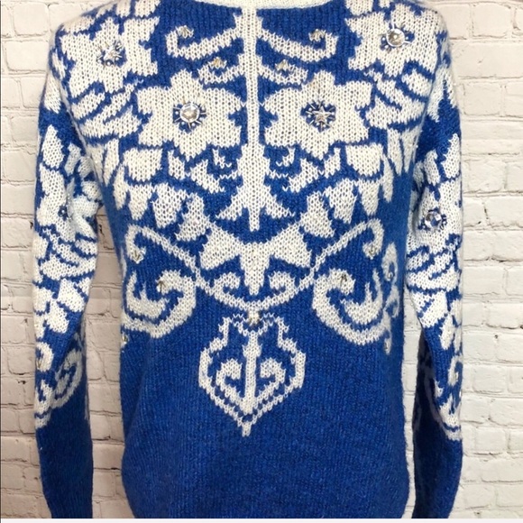 ASOS / embellished knit blue sweater - Picture 2 of 3